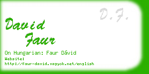 david faur business card