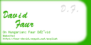 david faur business card